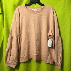 Baby Pink Blush Bell Sleeve Crew Sweater Blouse Nwt 3xl 22 plus